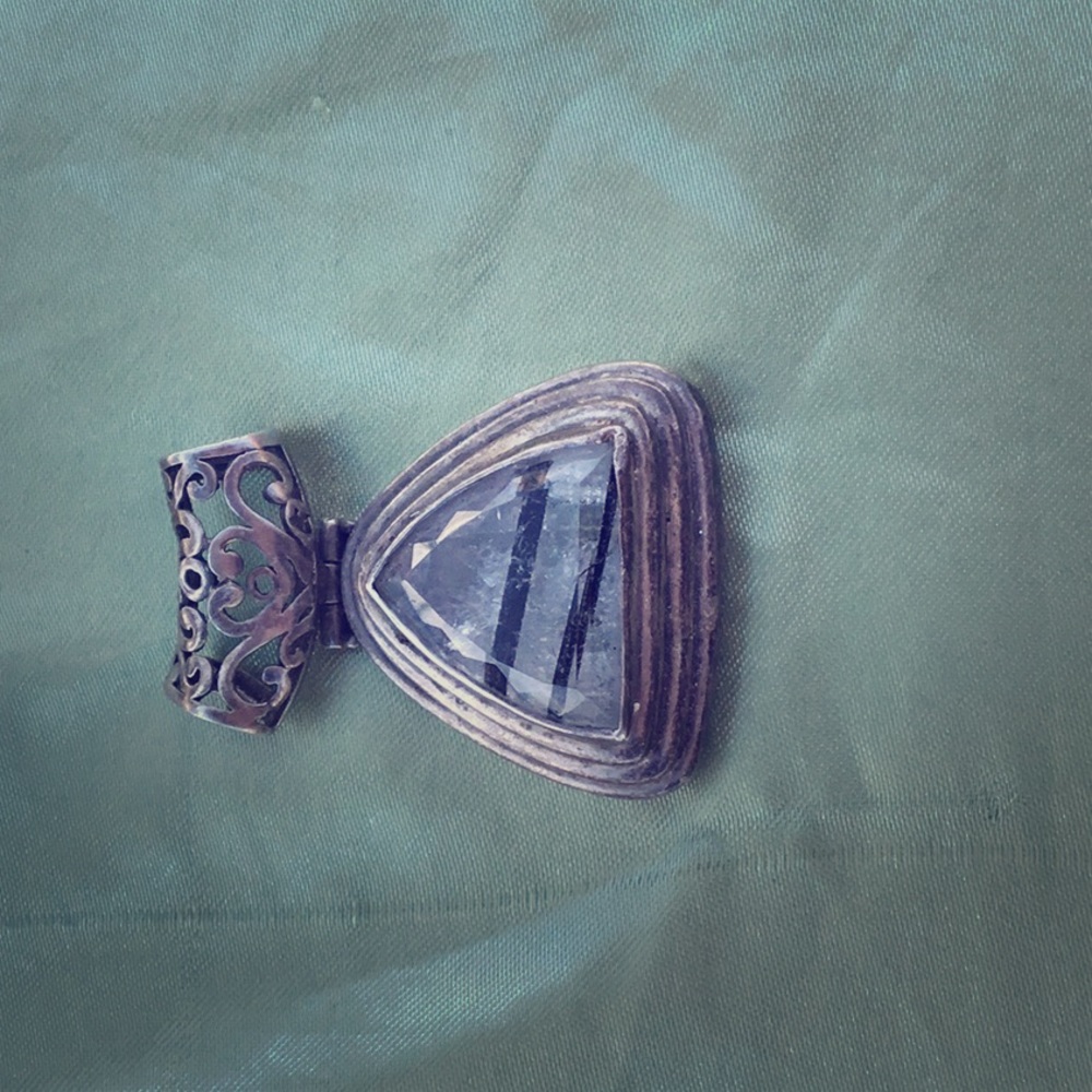 Sterling Silver with Quartz with Black Tourmaline